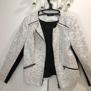 Karl Lagerfeld B&W Moto-Like Jacket Size 12